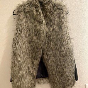 Gray faux fur vest